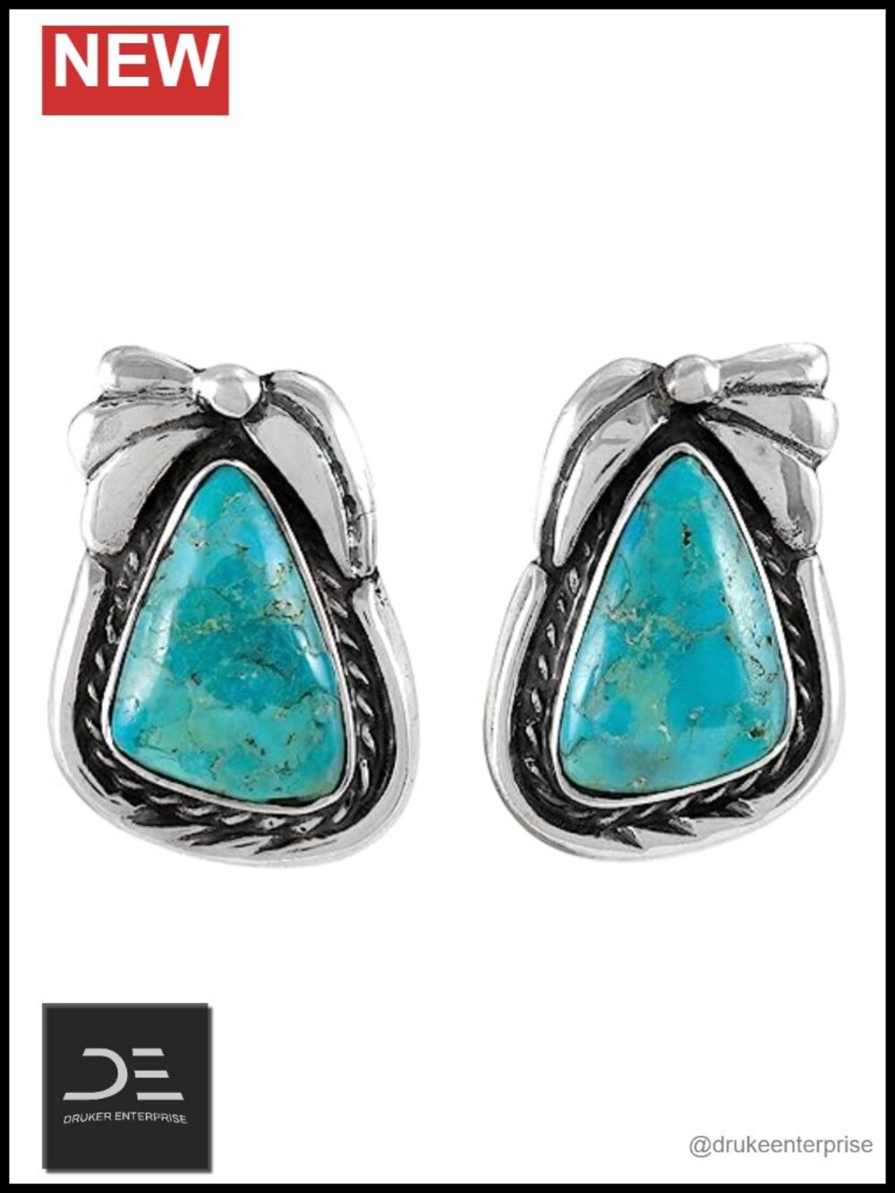925 Sterling Silver Turquoise Earrings